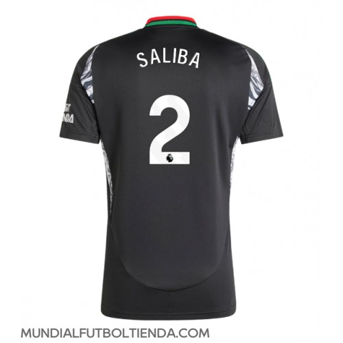 Camiseta Arsenal William Saliba #2 Segunda Equipación Replica 2024-25 mangas cortas